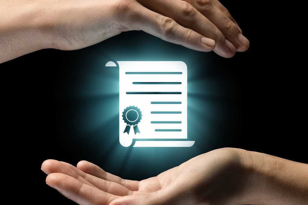 virtual certificate icon / certification